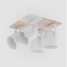Потолочный светильник с деревянным основанием 2628 Spectro White