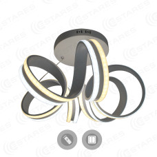 Управляемая  с пульта светодиодная подвесная люстра VOLNA DOUBLE 90W 6R-500/1200-WHITE/OPAL-220-IP20